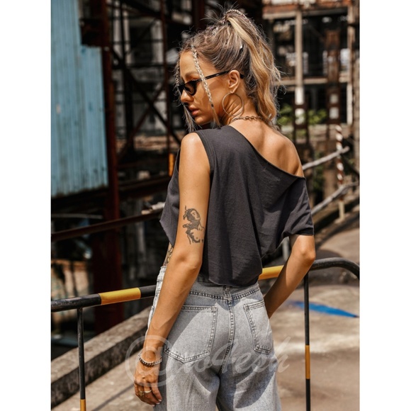 Gray Graphic Crop Tee Shirt California Los Angeles Eagle - Picture 3 of 7